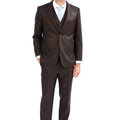 Brown Sharkskin 3 Piece Suit