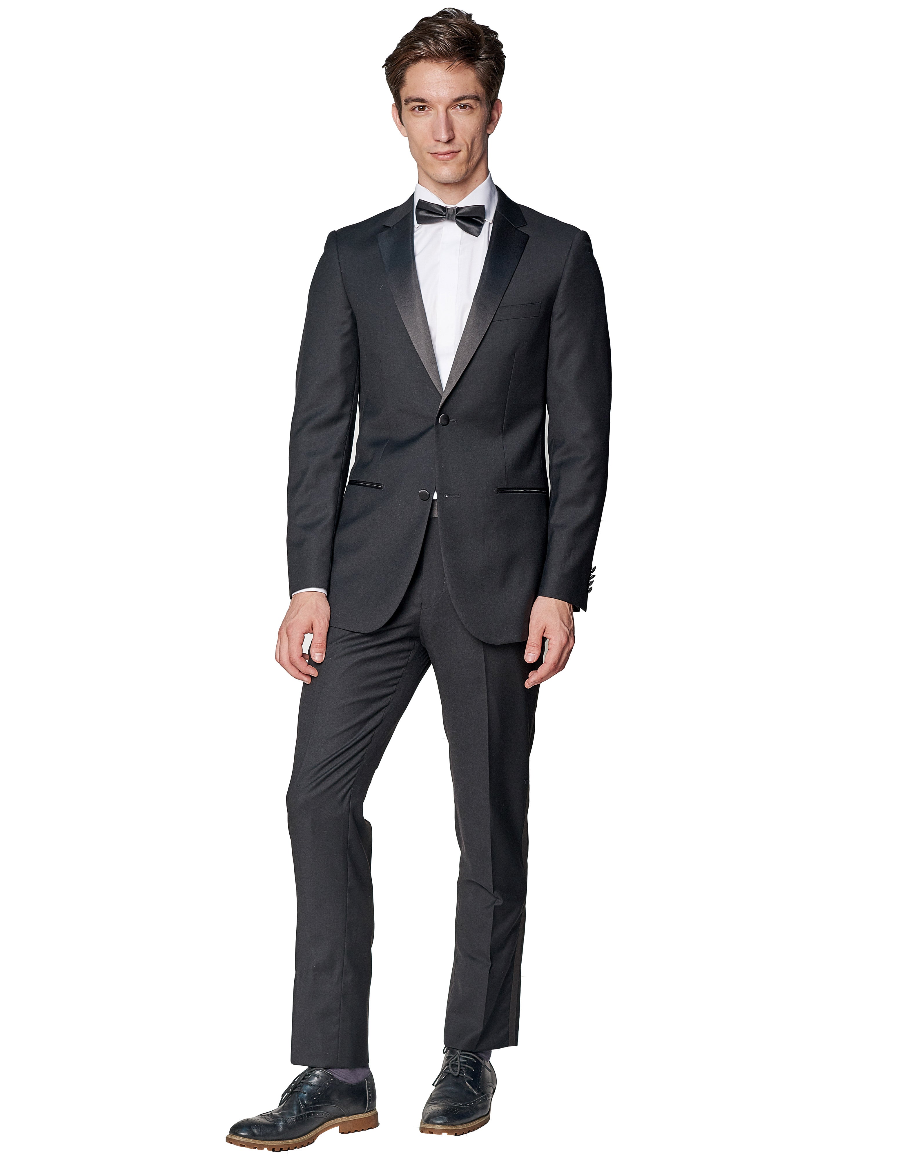 Black Notch Wool Tuxedo-The Suit Spot