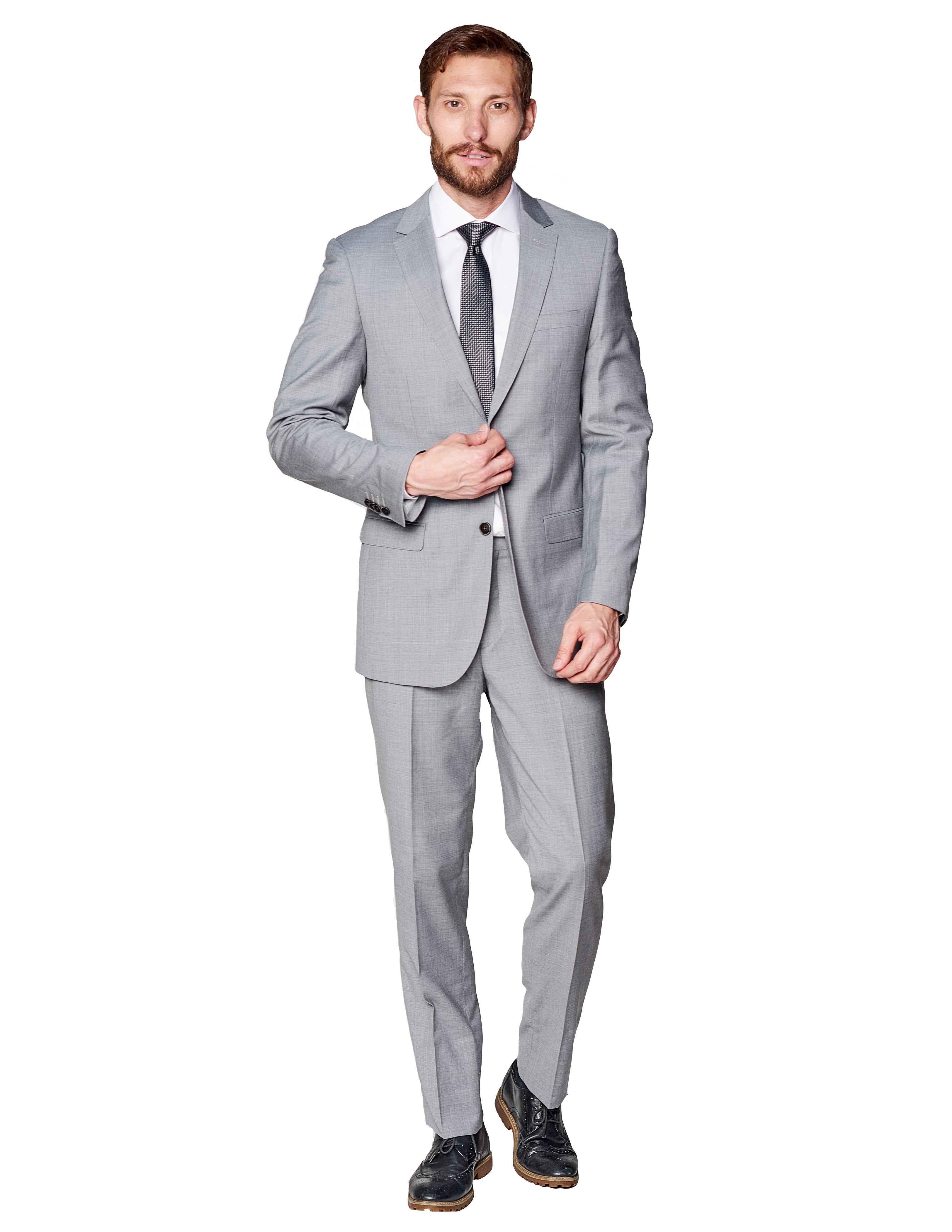 Light Grey Super 150's Wool Suit-The Suit Spot