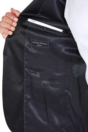 Black Shawl Lapel 1 Button Wool Tuxedo-The Suit Spot