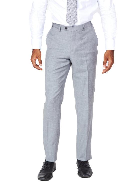 Light Grey 100% Wool Pants-The Suit Spot