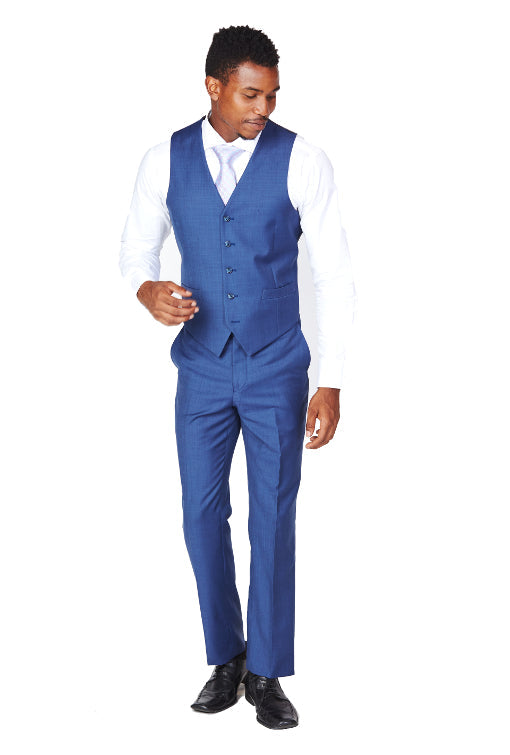 Beautiful Blue 100% Wool Vest-The Suit Spot