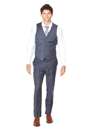 Medium Grey 100% Wool Vest-The Suit Spot