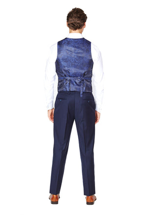 Navy 100% Wool Vest-The Suit Spot